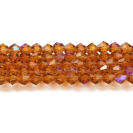 Transparent Electroplate Glass Beads Strands GLAA-F029-4mm-D28-1