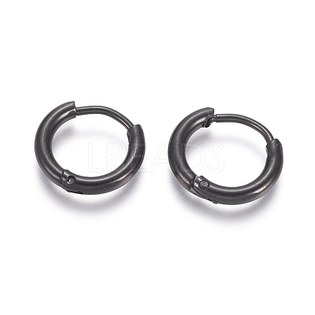 304 Stainless Steel Huggie Hoop Earrings EJEW-F111A-13mm-B-1