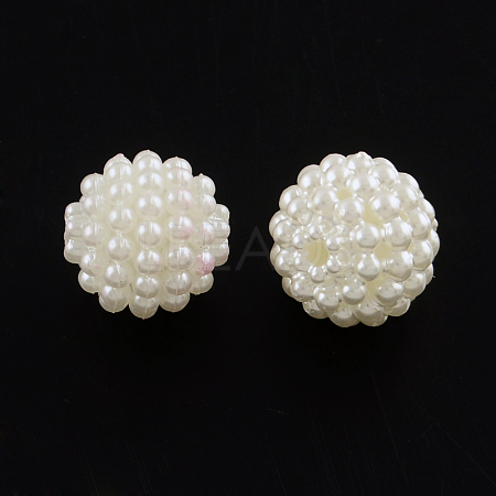 ABS Plastic Imitation Pearl Beads X-MACR-R553-12mm-04-1