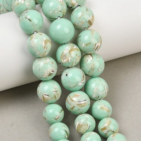 Synthetic Turquoise and Sea Shell Assembled Graduated Beads Strands GG-CBA2AE1-A07-C-1