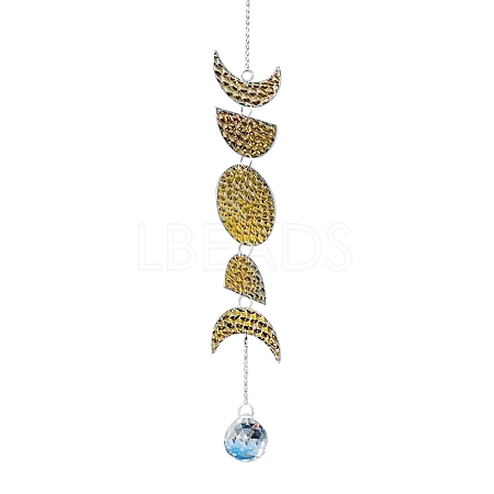 Moon Phase Theme Crystal Glass Sun Catcher Pendant PW-WG27FA6-01-1