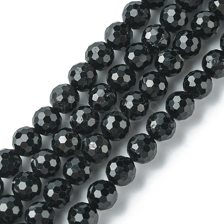 Natural Black Tourmaline Beads Strands G-F748-Y01-04-1