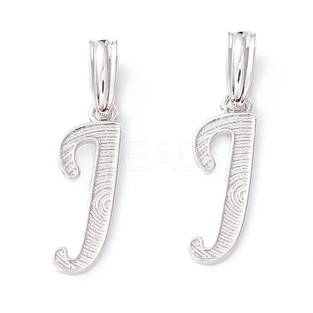 Rack Plating Eco-Friendly Brass Letter Pendants KK-K265-02P-J-1