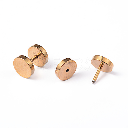 Flat Round 304 Stainless Steel Barbell Cartilage Earrings EJEW-L164-05G-1