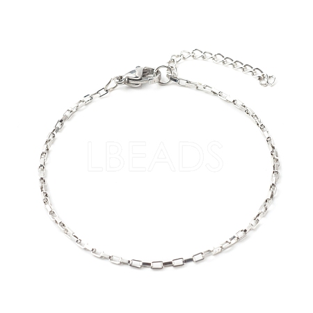 304 Stainless Steel Box Chain Bracelets BJEW-JB06610-1