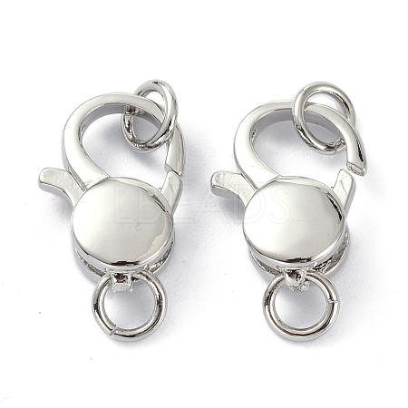 Rack Plating Brass Lobster Claw Clasps KK-B046-04P-1
