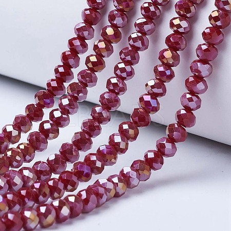 Electroplate Glass Beads Strands EGLA-A034-P1mm-B04-1
