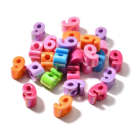 UV Plating Opaque Acrylic Beads SACR-Z007-02J-1