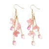 Flower Brass Dangle Earrings EJEW-TA00643-02-2
