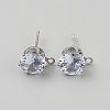 925 Sterling Silver Micro Pave Cubic Zirconia Stud Earring Findings STER-WH0061-60P-1