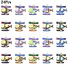 24Pcs 10 Styles Printed Alloy Pendants ENAM-YW0006-88-1