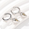 Brass Cubic Zirconia Hoop Earrings EJEW-Q015-01P-F-5