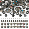 18Sets 9 Styles Brass Snap Buttons FIND-SW0001-33-1