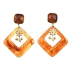 304 Stainless Steel & Resin Stud Dangle Earrings for Women SA-CBA717A-01G-05-2