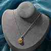 Zinc Alloy Sunflower Rhinestone Sport Ball Pendant Cable Chain Necklaces NJEW-U024-01P-01-1