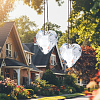 2Pcs Glass Heart Pendant Decorations AJEW-BBC0002-30B-5