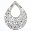 Tarnish Resistant 304 Stainless Steel Big Filigree Pendants STAS-S044-033-3