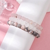 3Pcs 3 Styles Natural Mixed Gemstone Round Beaded Stretch Bracelets Set BJEW-JB10139-04-3
