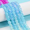 Spray Painted Crackle Glass Beads Strands DGLA-C002-6mm-05-2