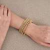 5Pcs Round Brass Beaded Stretch Bracelets for Women BJEW-SW00151-6