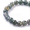 Natural Moss Agate Beads Stretch Bracelets BJEW-F380-01-B15-4
