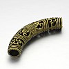 Tibetan Style Hollow Alloy Curved Tube Beads PALLOY-J493-33AB-NF-2