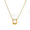 Stylish Stainless Steel U-shaped Horseshoe Pendant Round Snake Chain Necklaces for Women LH2412-4