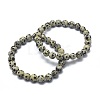Natural Dalmatian Jasper Bead Stretch Bracelets X-BJEW-K212-A-014-1