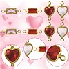 40Pcs 4 Colors Brass Pave K9 Glass Connector Charms KK-FS0002-07-2