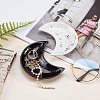 Ceramic Whiteware Moon Ring Holder DJEW-WH0011-34-4