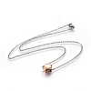 304 Stainless Steel Pendant Necklaces NJEW-L154-01RGP-1