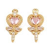Brass Micro Pave Cubic Zirconia Pendants CU-CBA7392-10G-02-1