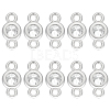 10Pcs 925 Sterling Silver Pave Clear Cubic Zirconia Flat Round Links Connector Charms STER-BC0004-22P-1