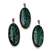 Oval Synthetic Malachite Pendants G-N326-64-1