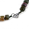 Natural Indian Agate Hexagon Prism Graduated Beaded Necklaces for Women Men NJEW-K388-03T-3