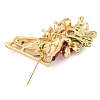 Christmas Theme Golden Zinc Alloy with Rhinestone Brooches JEWB-B018-01G-03-2