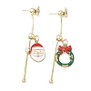 Christmas Aloy Enamel Dangle Stud Earrings for Women LS-EJEW-F399-05A-G-2