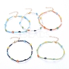 Glass Seed Beads Anklets AJEW-AN00286-1