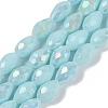 Opaque Solid Color Electroplate Glass Beads Strands LS-EGLA-N013-P4mm-B11-1
