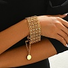 Hollow Alloy Star & Ring Link Chain Bracelets for Women VR3342-2-2