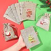 30Pcs 15 Styles Christmas Printed Jute Cloth Storage Pouches ABAG-YW0001-10-21