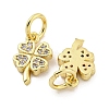 Rack Plating Brass Micro Pave Clear Cubic Zirconia Charms X-KK-Q814-08G-2
