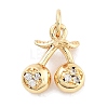 Rack Plating Brass Micro Pave Cubic Zirconia Pendants KK-Z071-85G-01-1