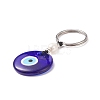 Handmade Lampwork Blue Evil Eye Keychain Key Ring KEYC-JKC00385-02-3