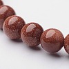 Synthetic Goldstone Round Beaded Stretch Bracelets BJEW-F202-01-2