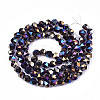 Electroplate Transparent Glass Beads Strands X-EGLA-T019-06J-2