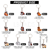 45Pcs 9 Style Cute Cartoon PVC Plastic Dog Pendant Keychain KEYC-CP0001-11-2