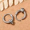 Skull 316 Surgical Stainless Steel Hoop Earrings EJEW-G416-41A-AS-3