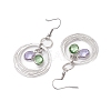 Glass Oval Dangle Earrings EJEW-JE05724-01-4