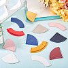 16Pcs 16 Styles PU Leather Fan Bookmarks AJEW-TA0002-23-6